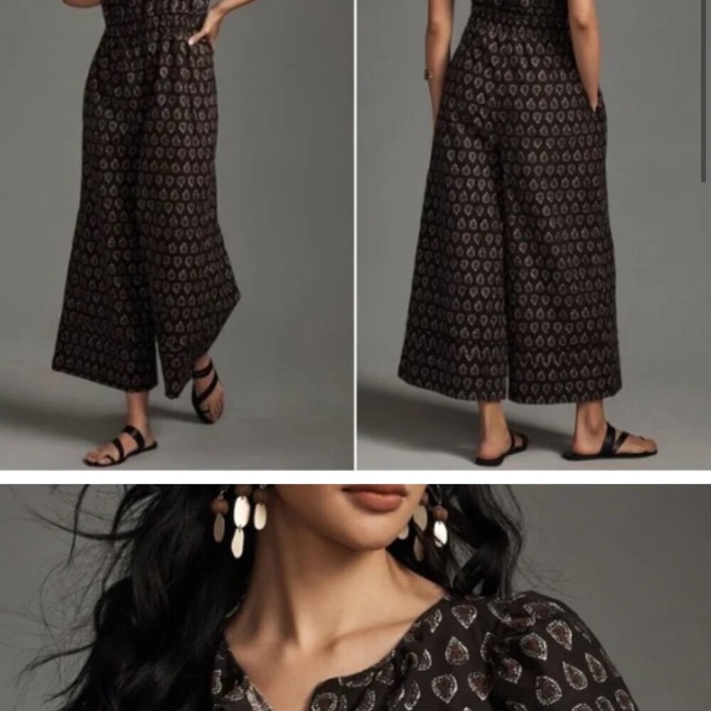 Chic Black Patterned Jumpsuit